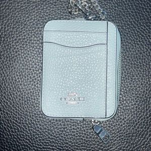 Light Teal Coach Card Case